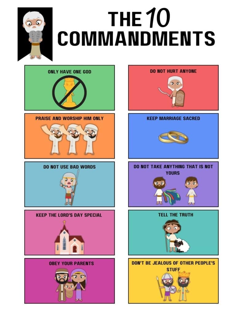 printable 10 commandments for preschoolers