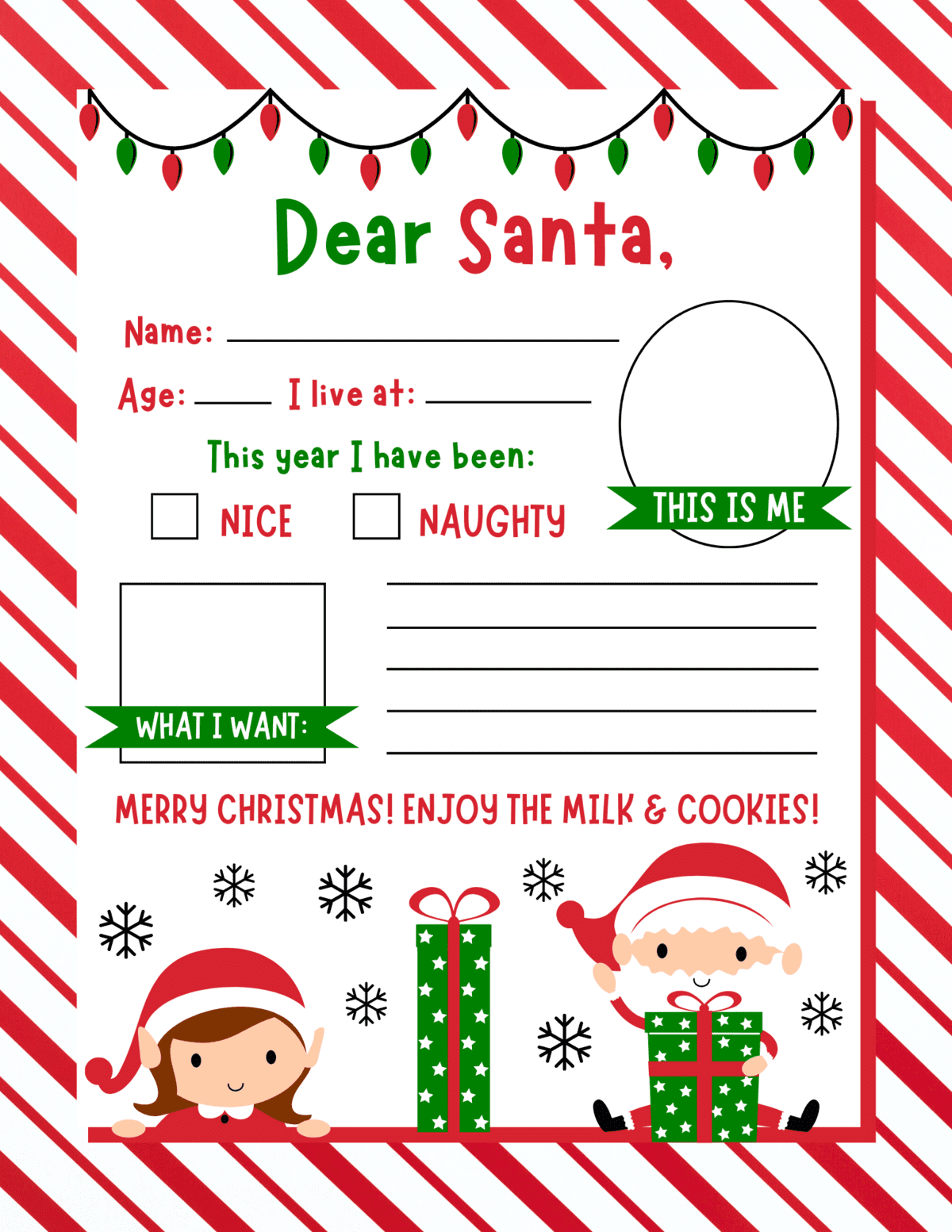 free printable santa letter
