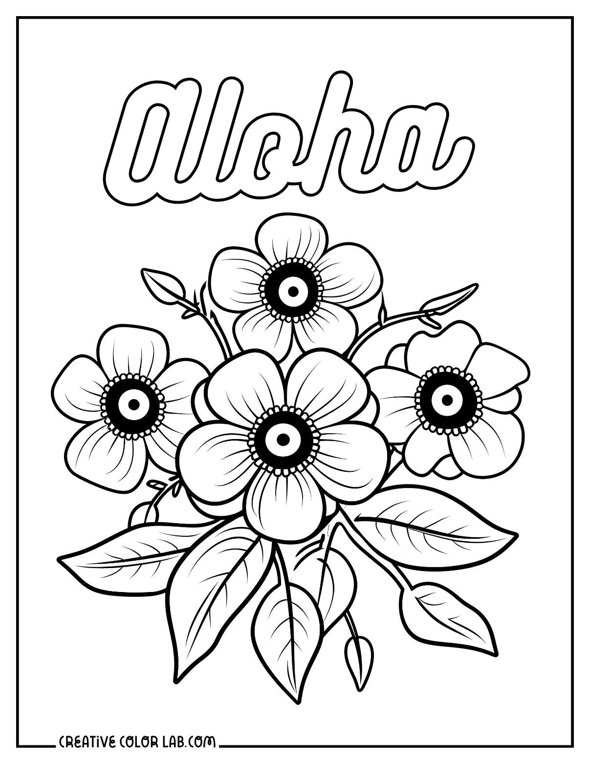 free printable flower colouring pages