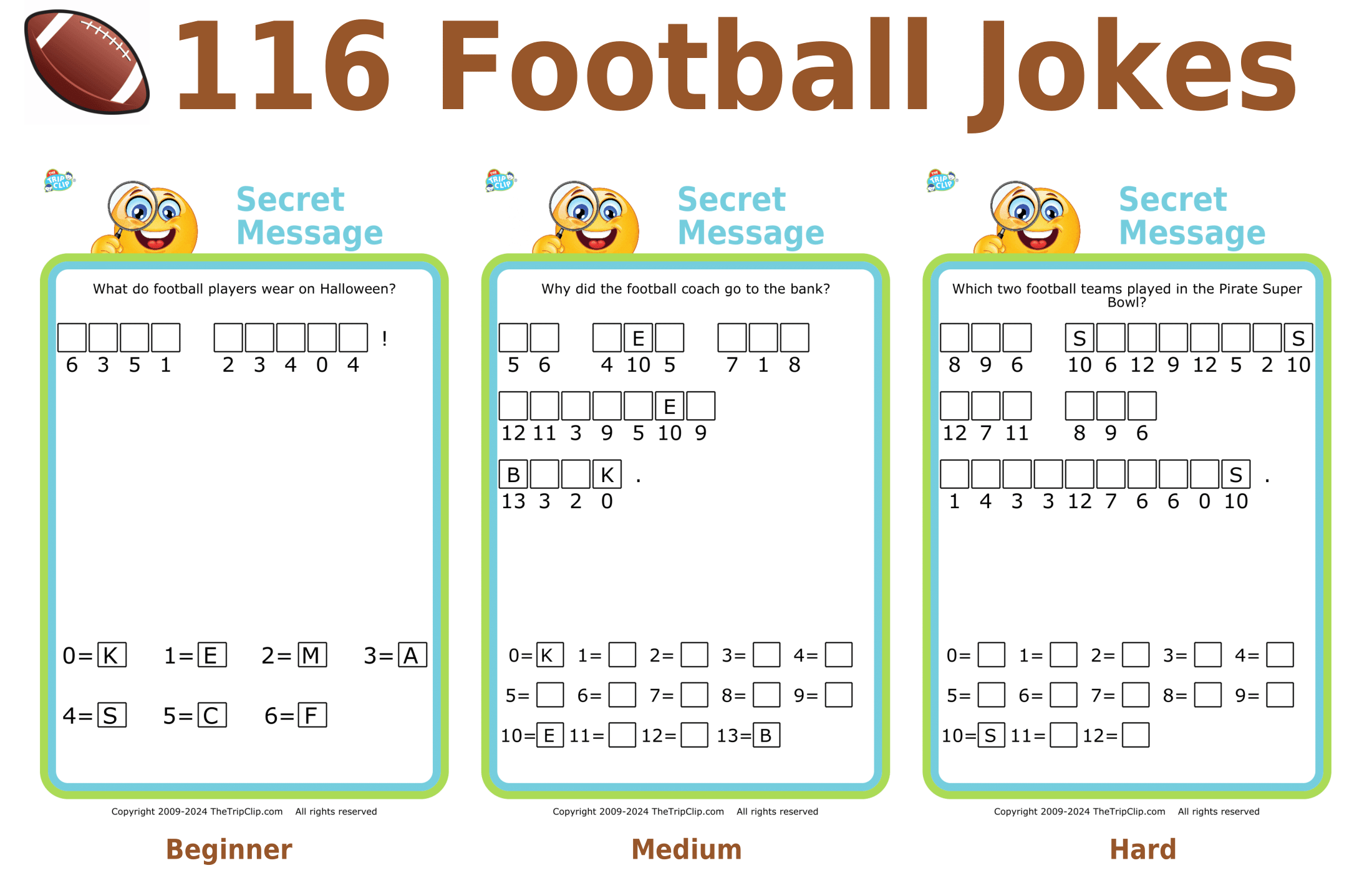 116 Football Themed Secret Message Jokes Riddles The Trip Clip Blog