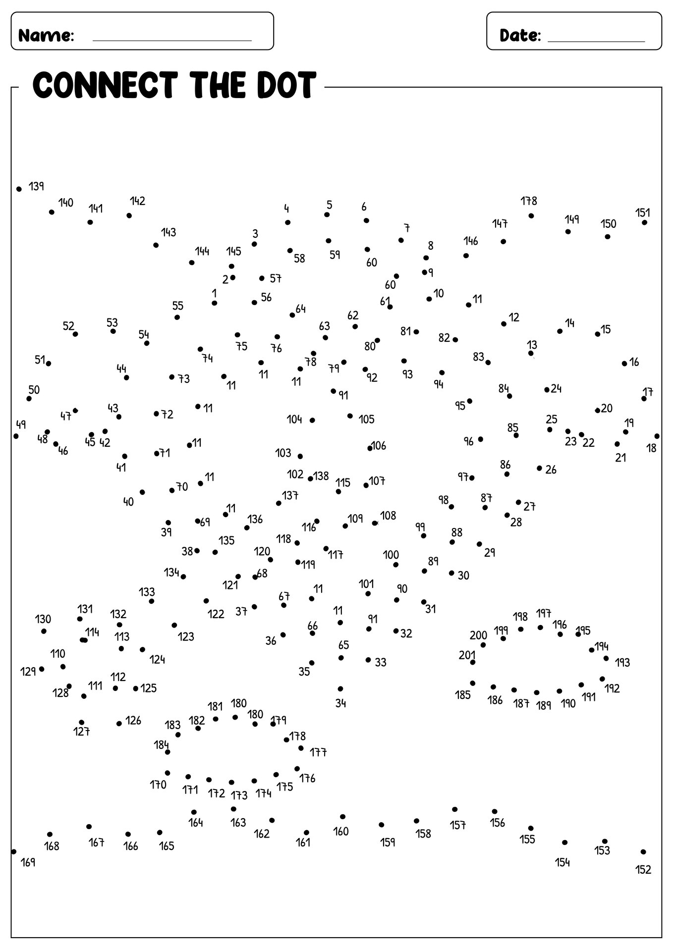 dot to dot free printables