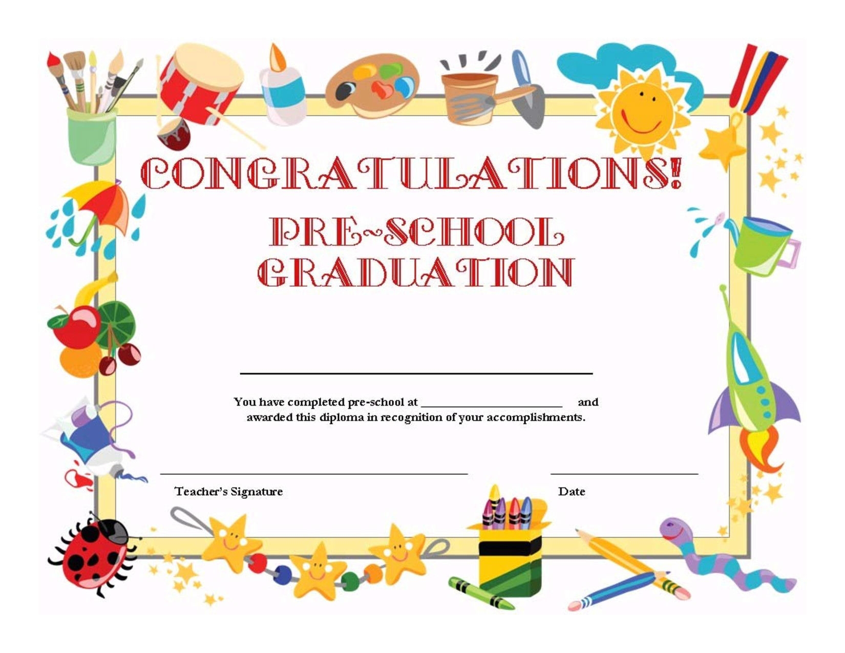 free printable preschool graduation certificates