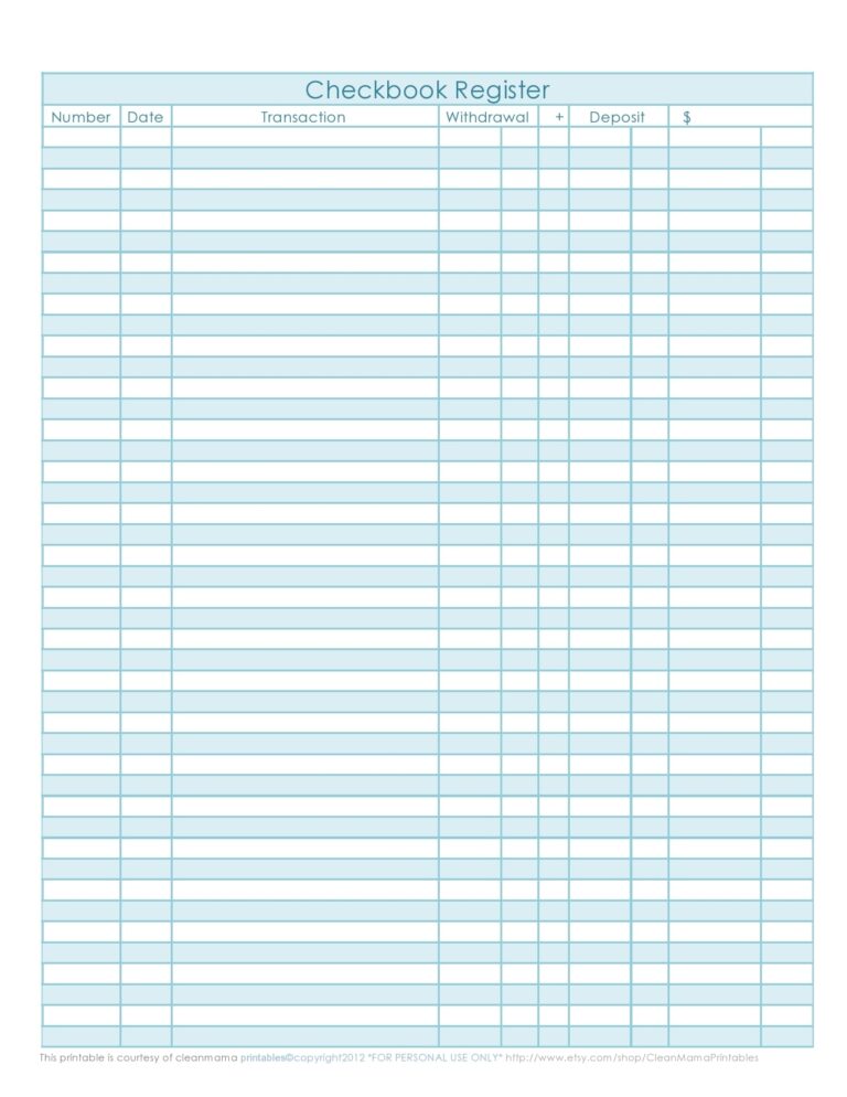 30 Printable Check Register Templates Excel TemplateArchive