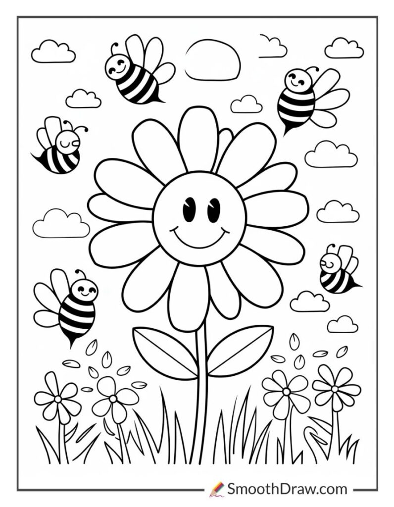 free flower printable coloring pages