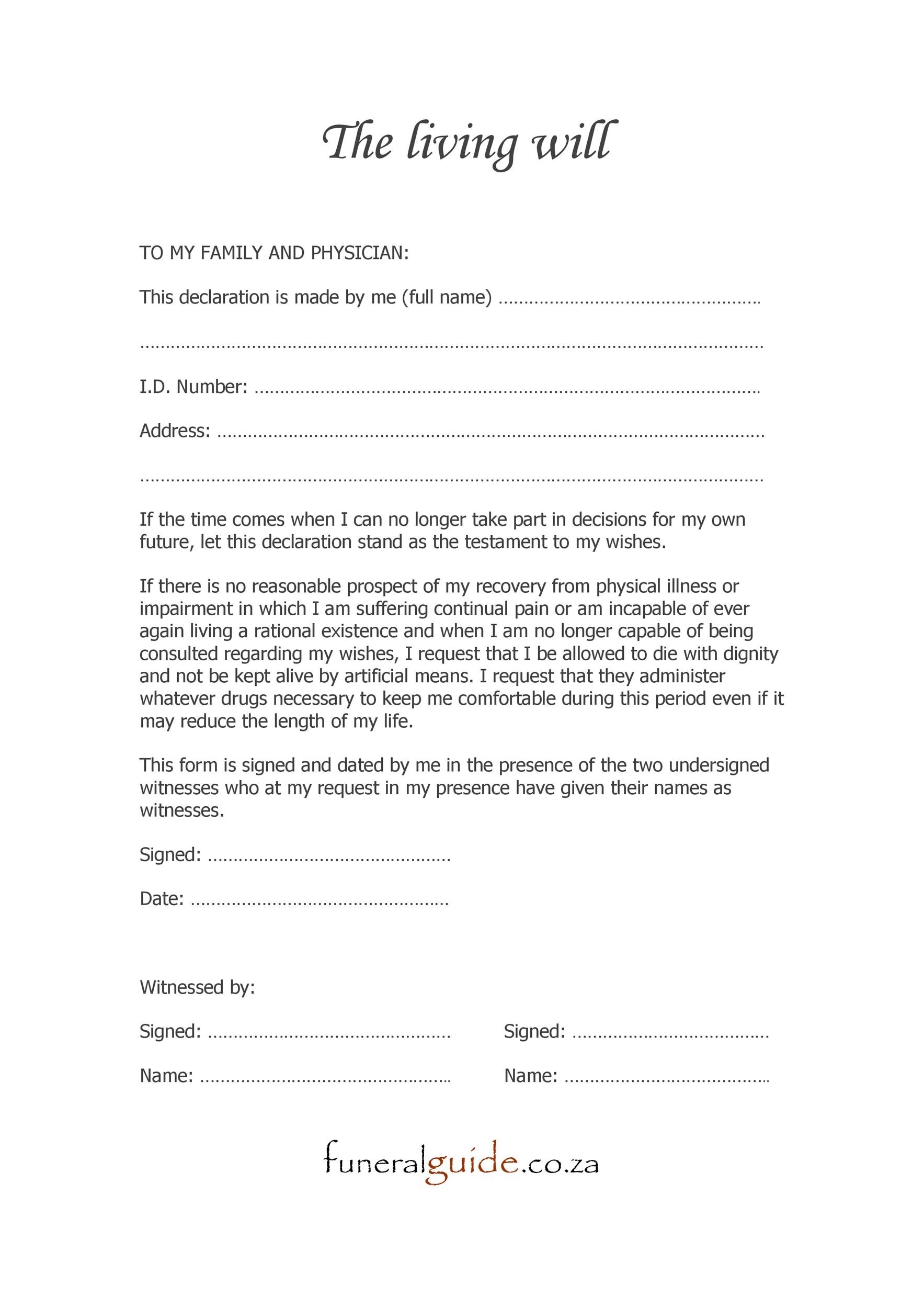 printable will forms free