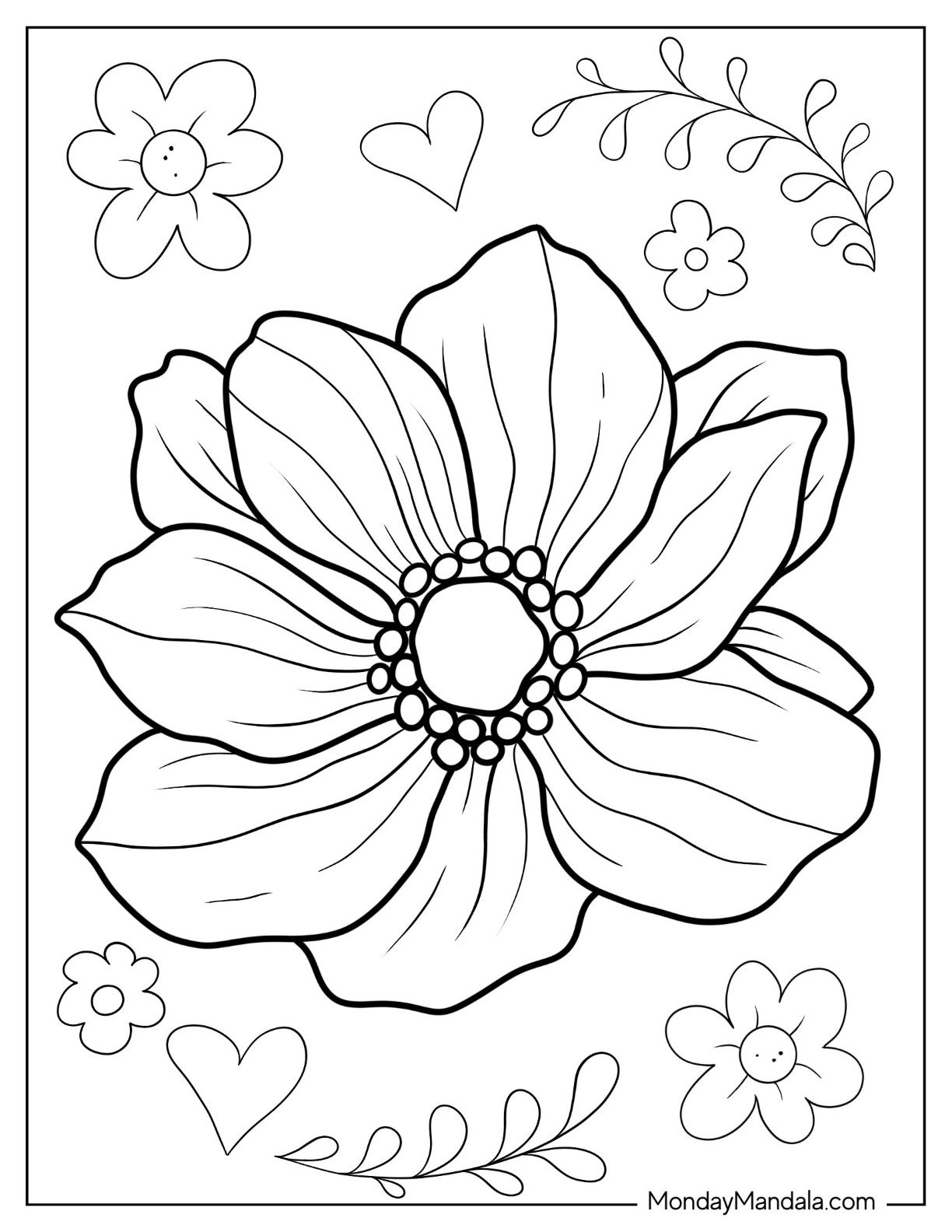 flower colouring pages free printable