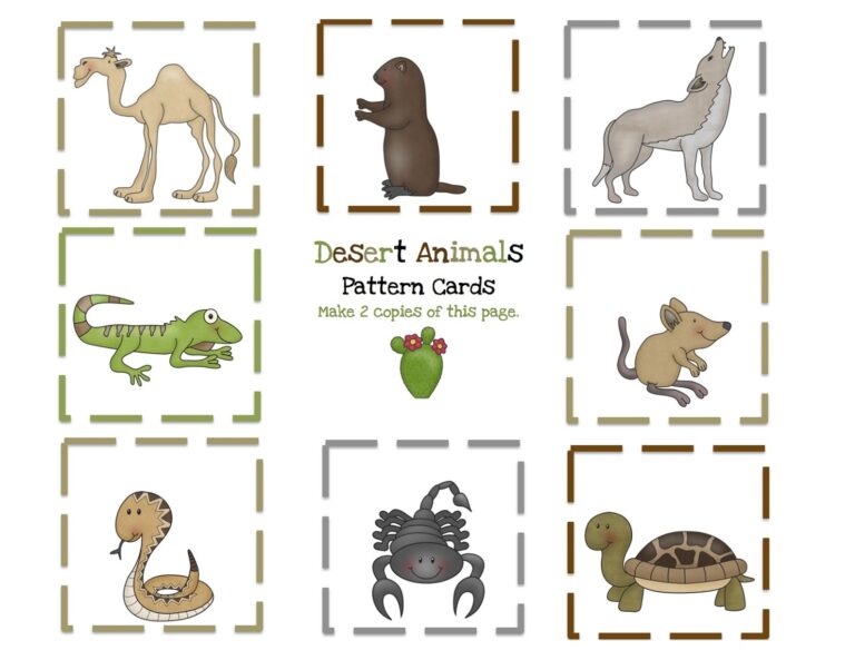 Animals Of The Desert Printables