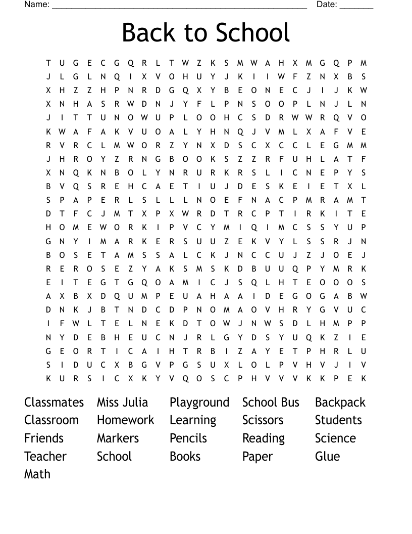 printable free word search