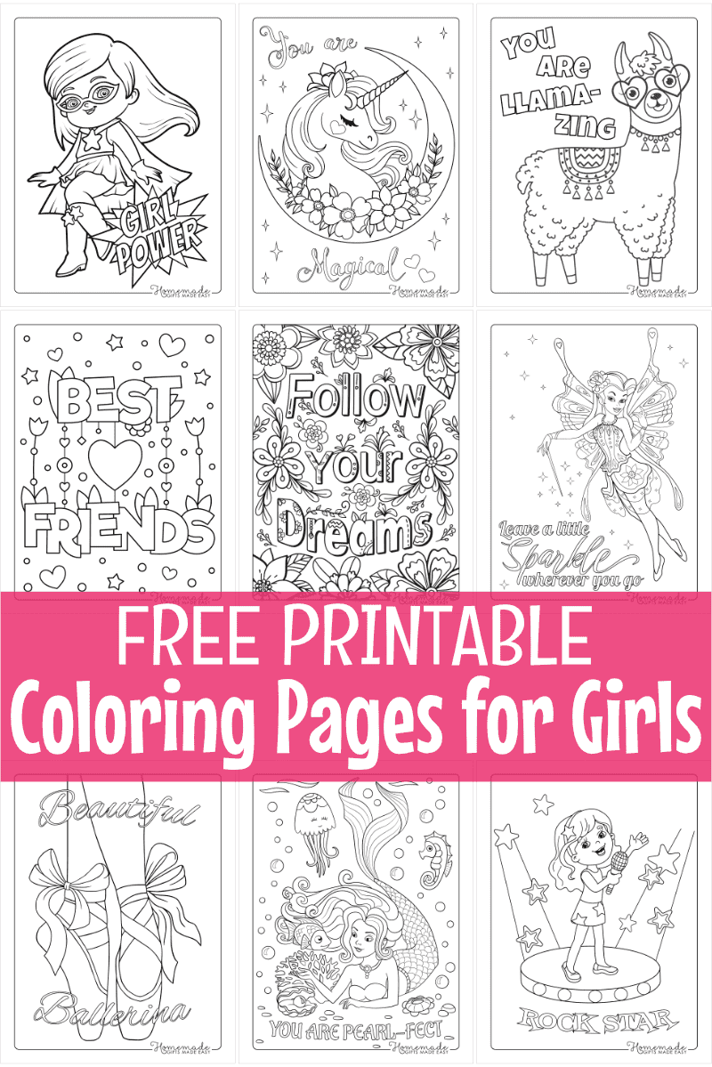 free printable girly coloring pages