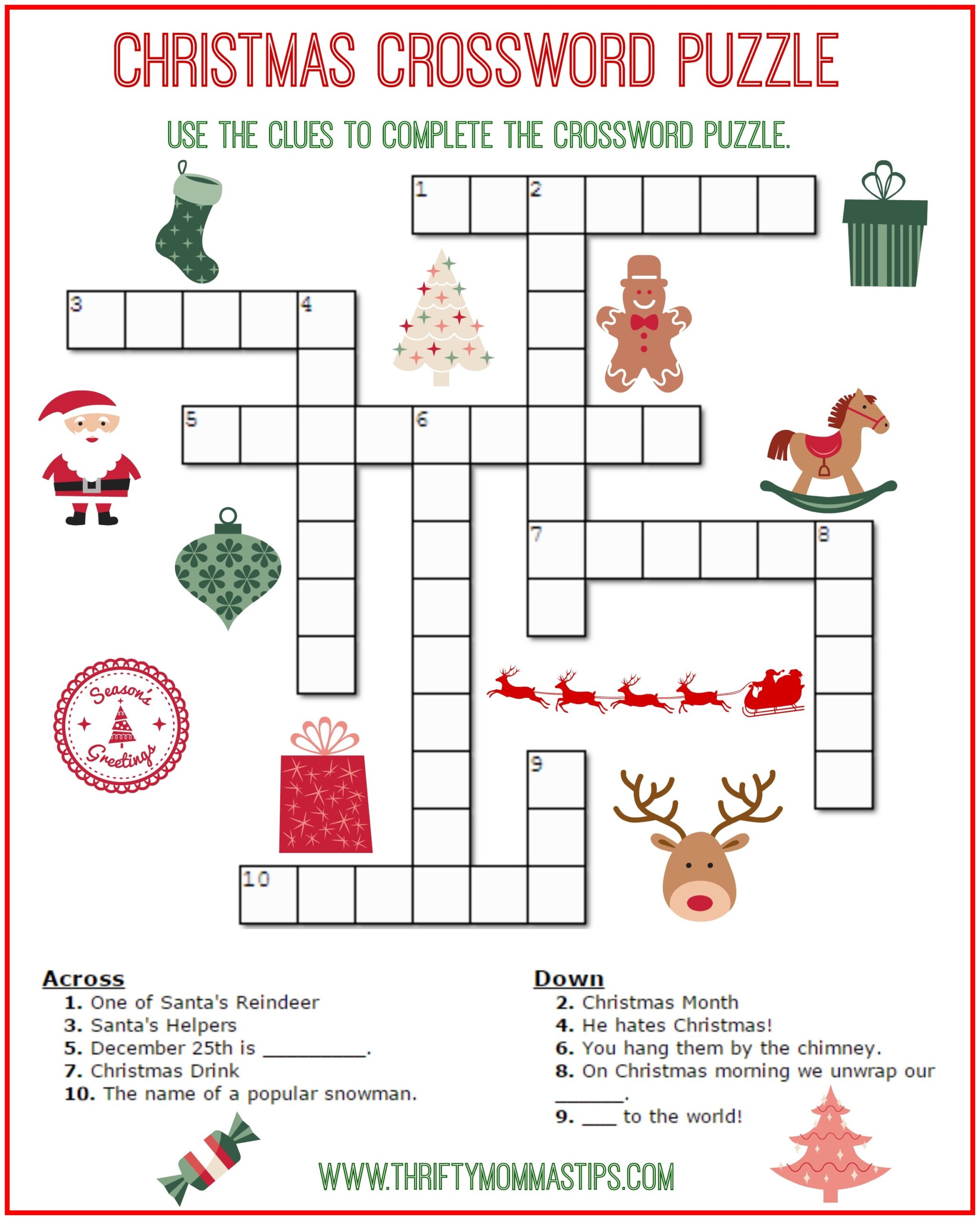 free printable christmas word puzzles
