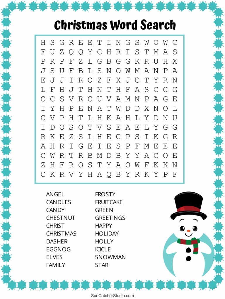 Christmas Word Search Free Printable PDF Puzzles Free Printables Monograms Design Tools Patterns DIY Projects