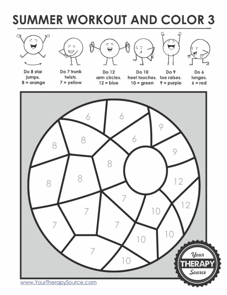 Color By Number Printable Summer FREE PDF Your Therapy Source