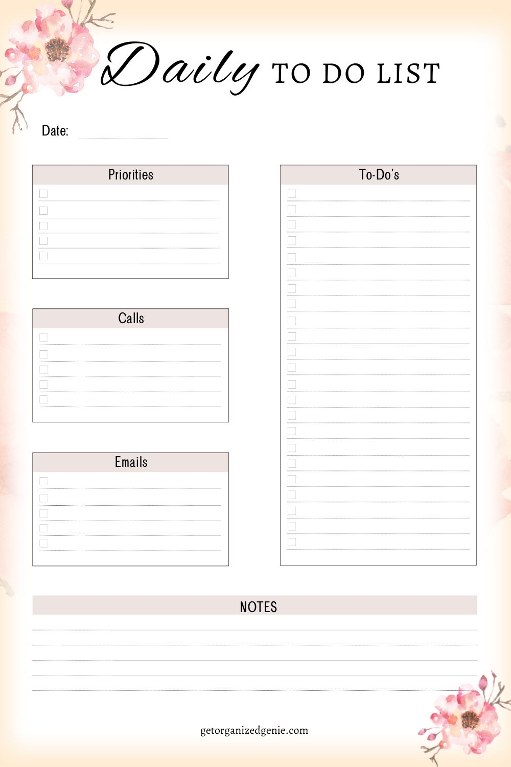 free printable to do list