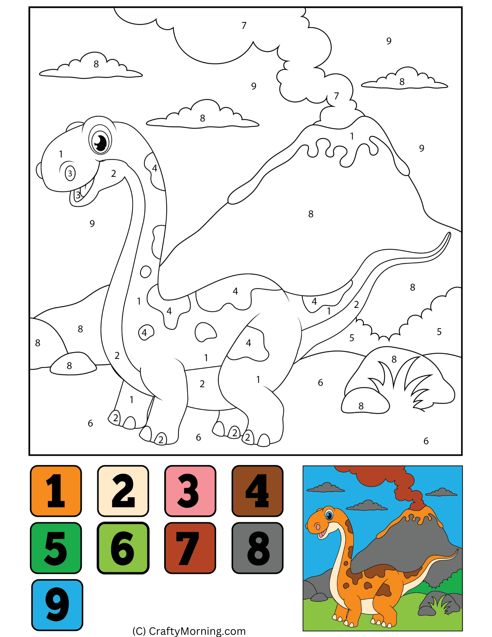 free printable color by number for kids