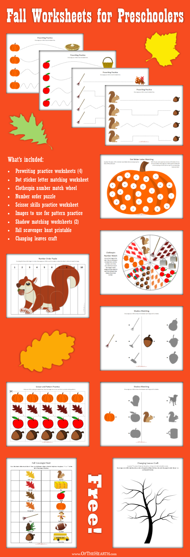 fall activities for preschoolers printable