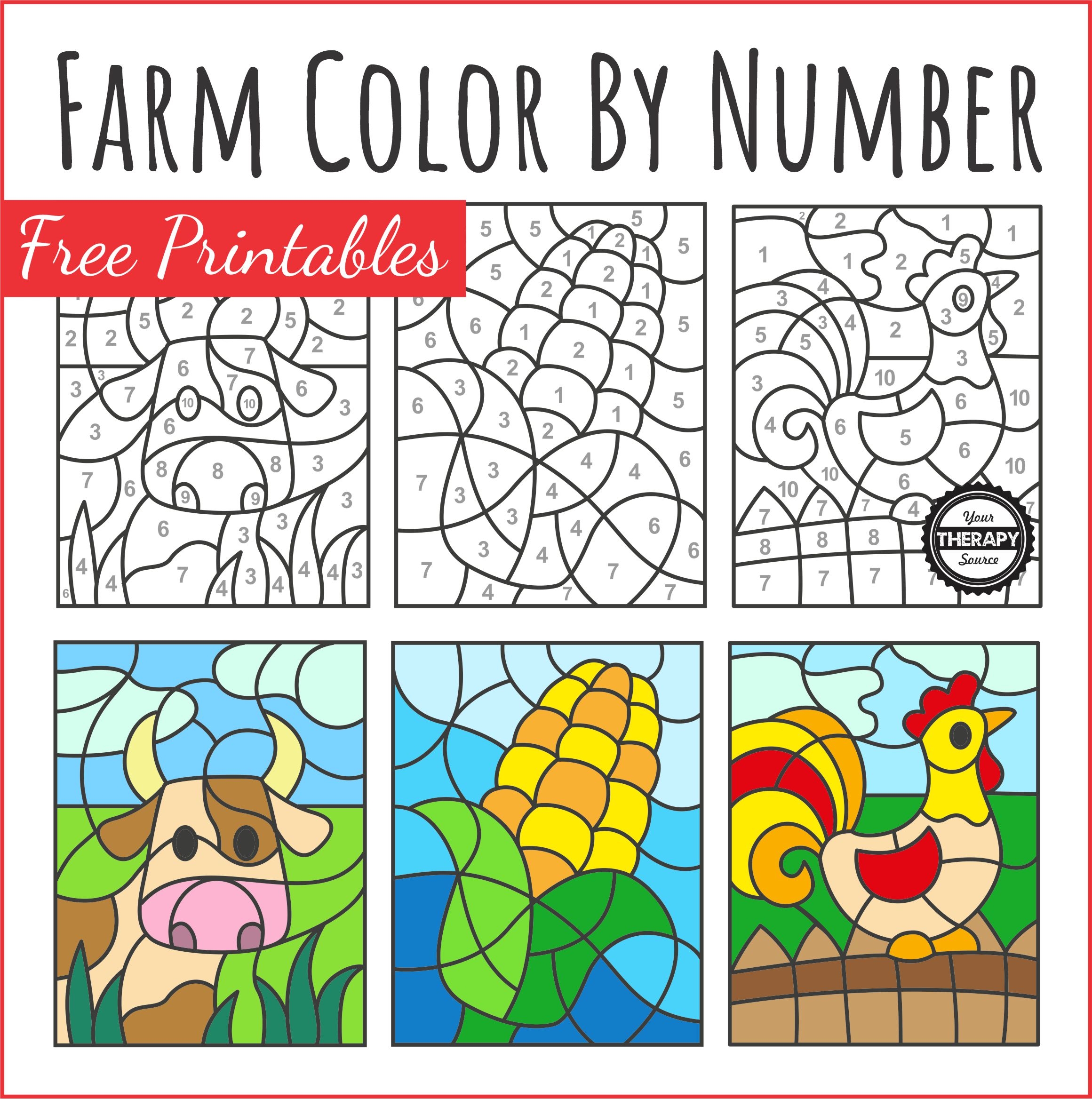 color by number free printables