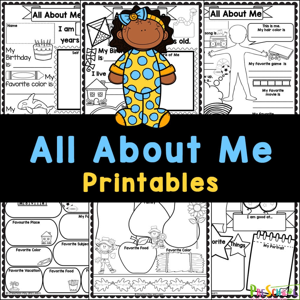 all about me preschool printable