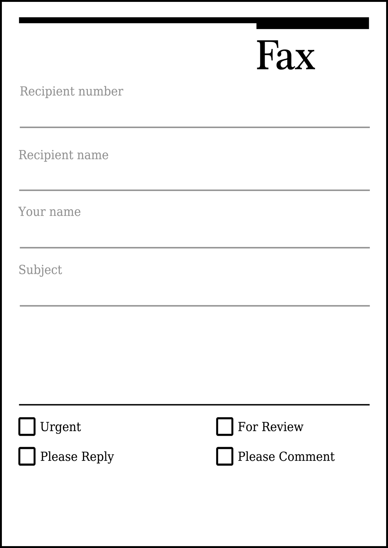 free printable fax cover sheet
