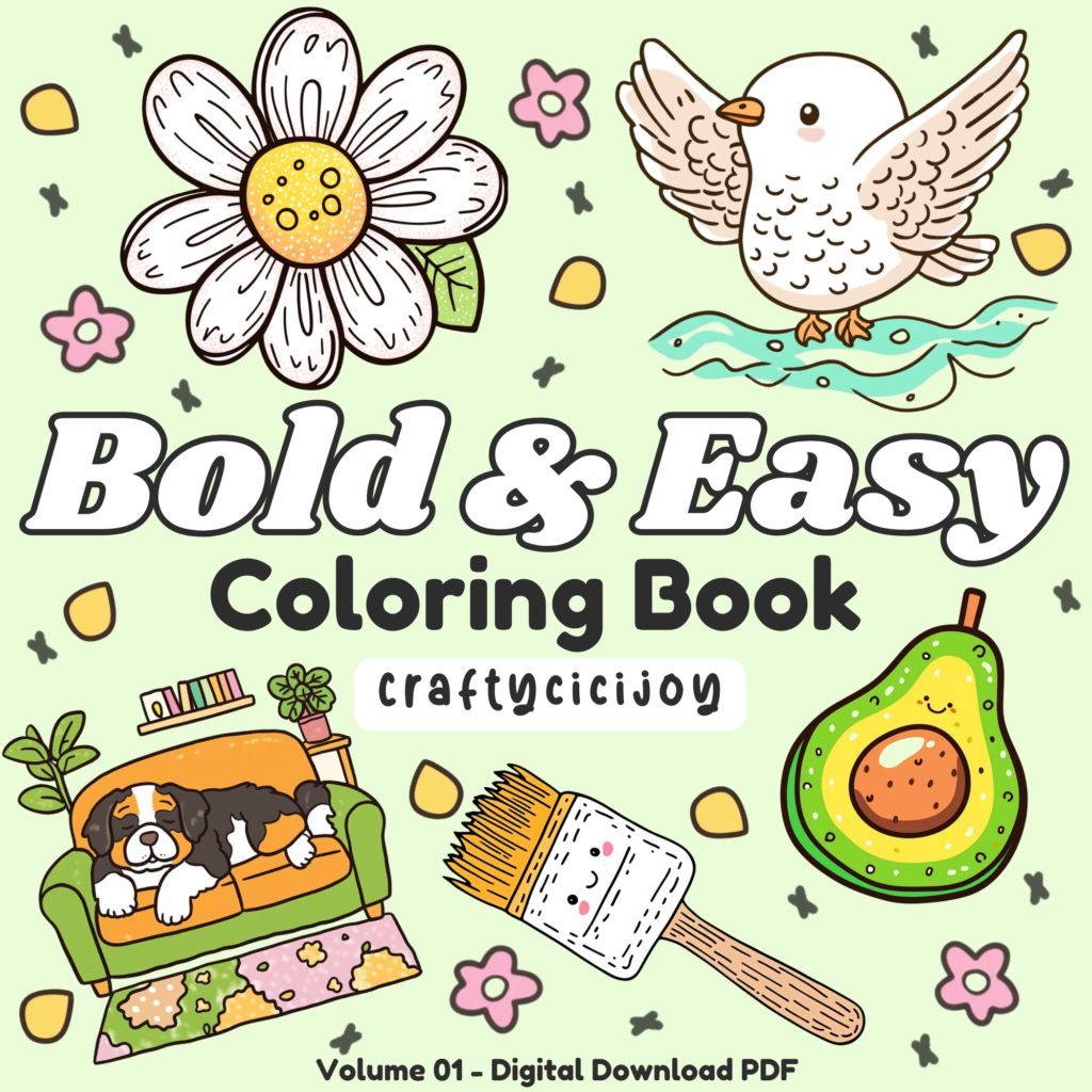 Free Bold And Easy Coloring Book Printable PDF Digital Download CraftyCiciJoy Coloring Pages Free Bold And Easy Coloring Book Printable PDF Digital Download CraftyCiciJoy Coloring Pages