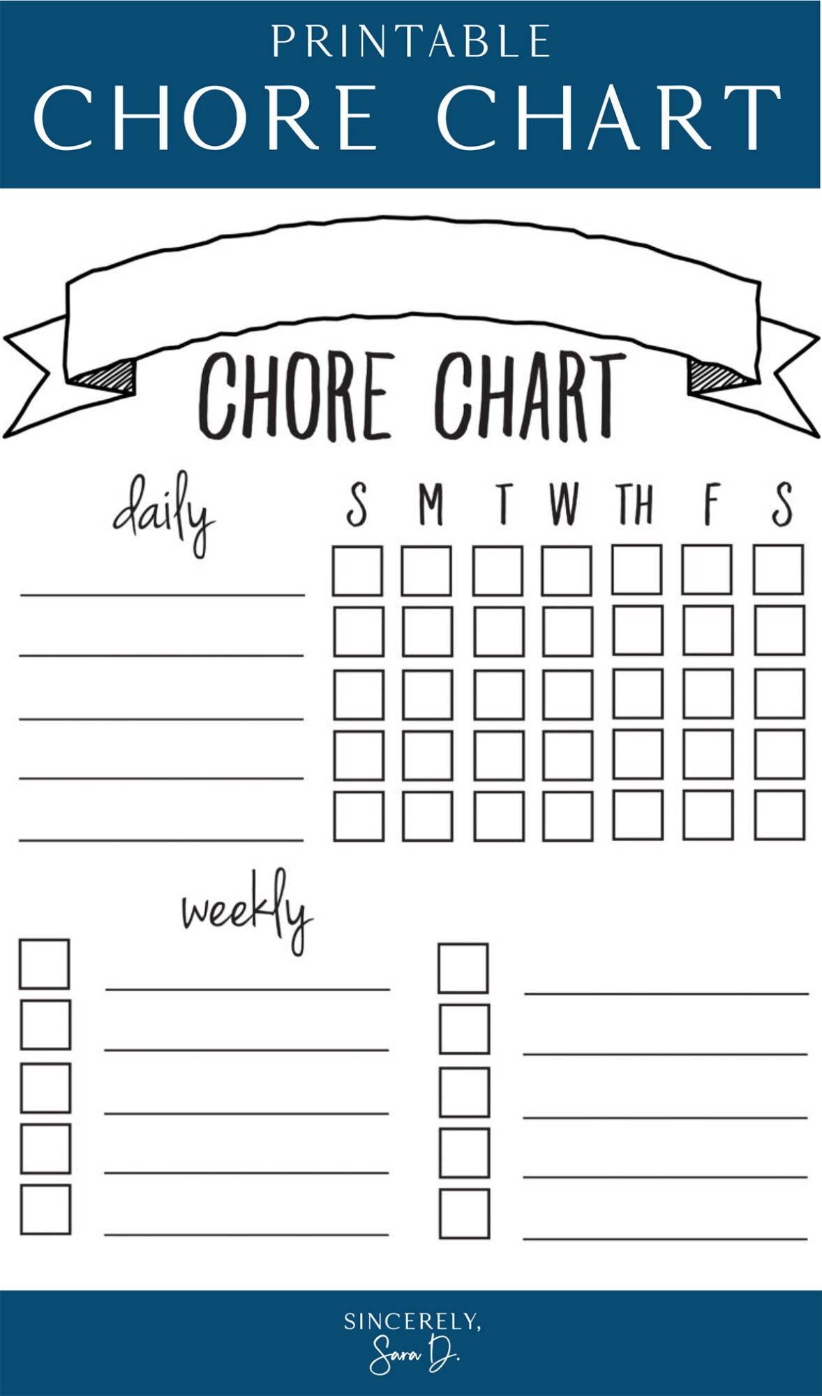 Free Chore Chart Archives Sincerely Sara D Home Decor DIY Projects