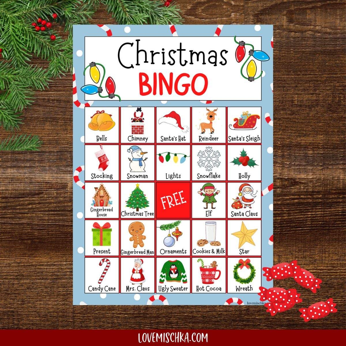 Free Christmas Bingo Printable Love Mischka