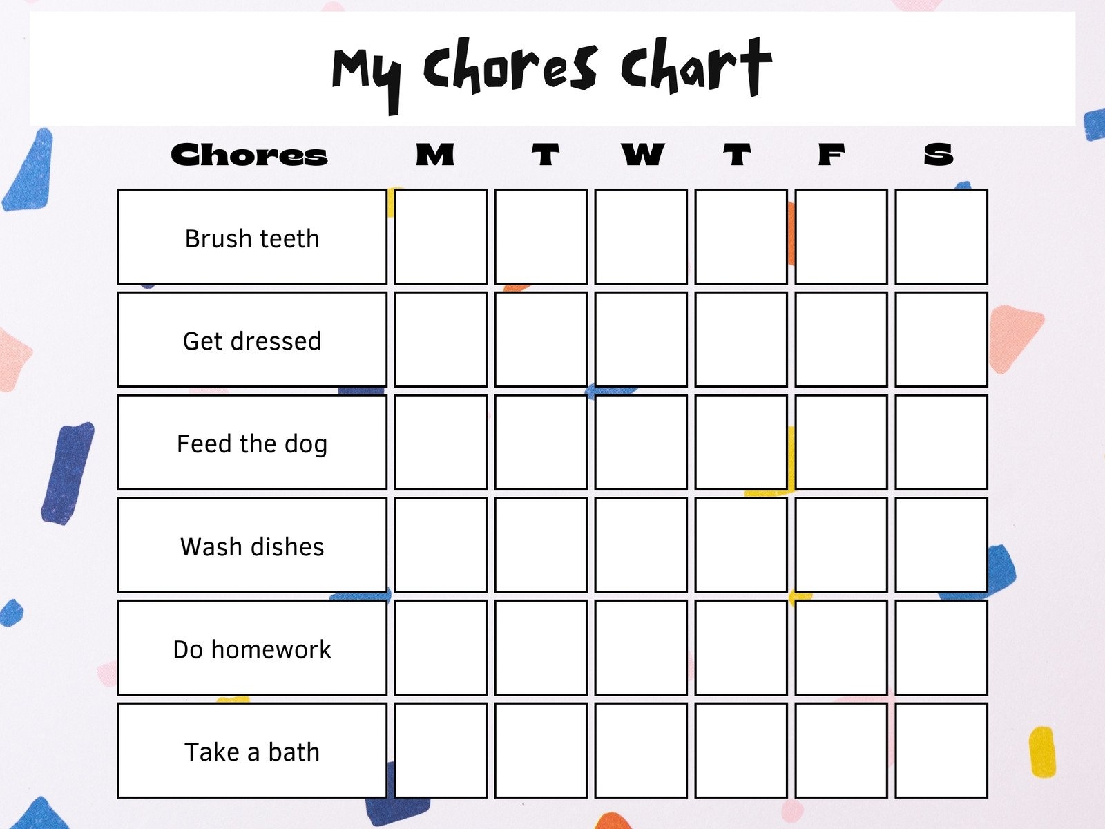 free editable printable chore charts free editable printable chore charts