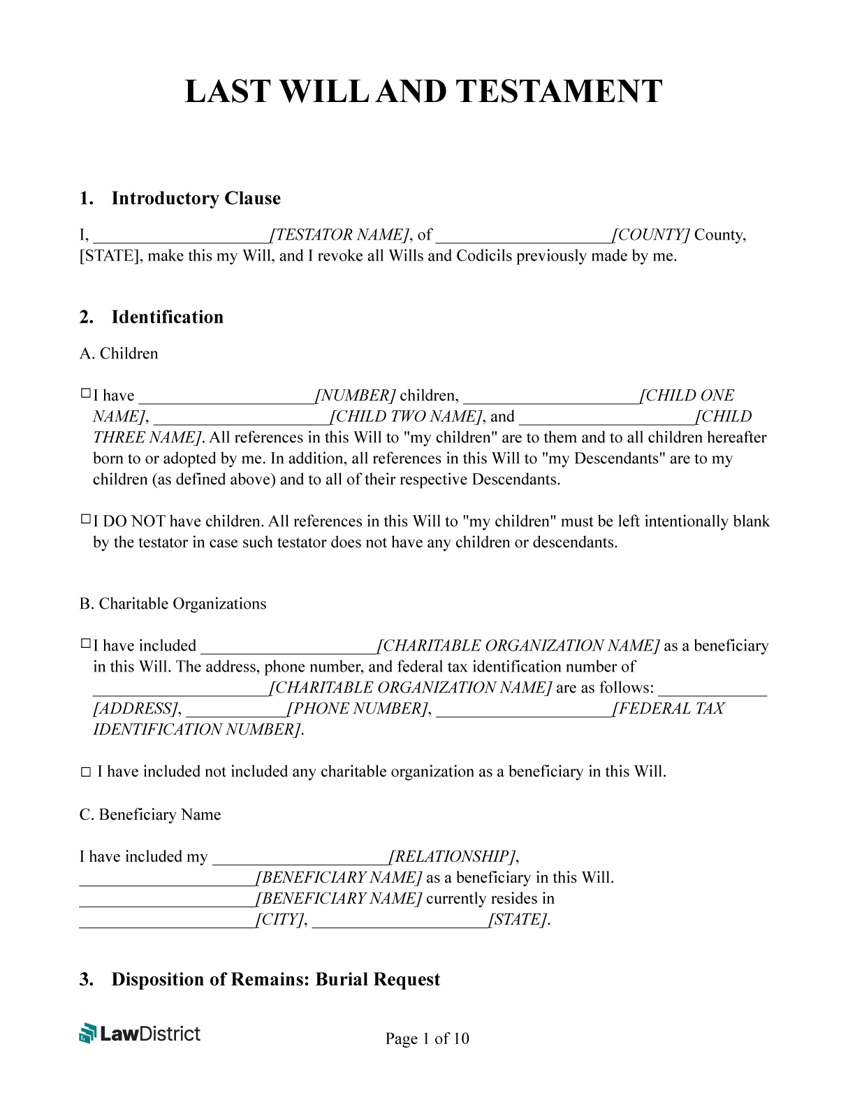 free printable will forms