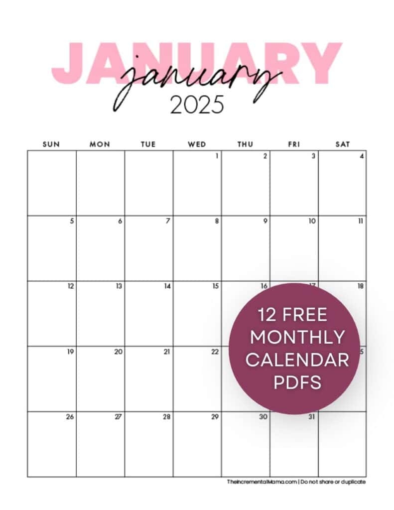 calendars 2025 free printable calendars 2025 free printable
