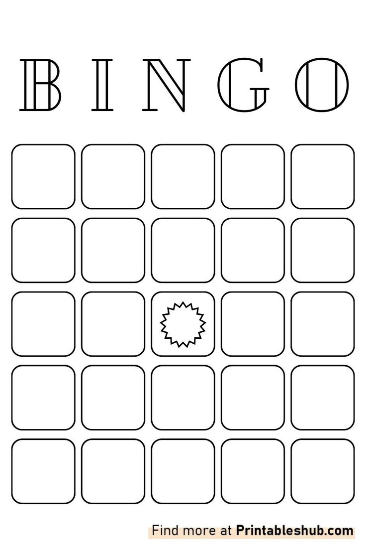 Free Printable Blank Bingo Cards Template PDF 3x3 4x4 5x5 2 Per Page 4 Per