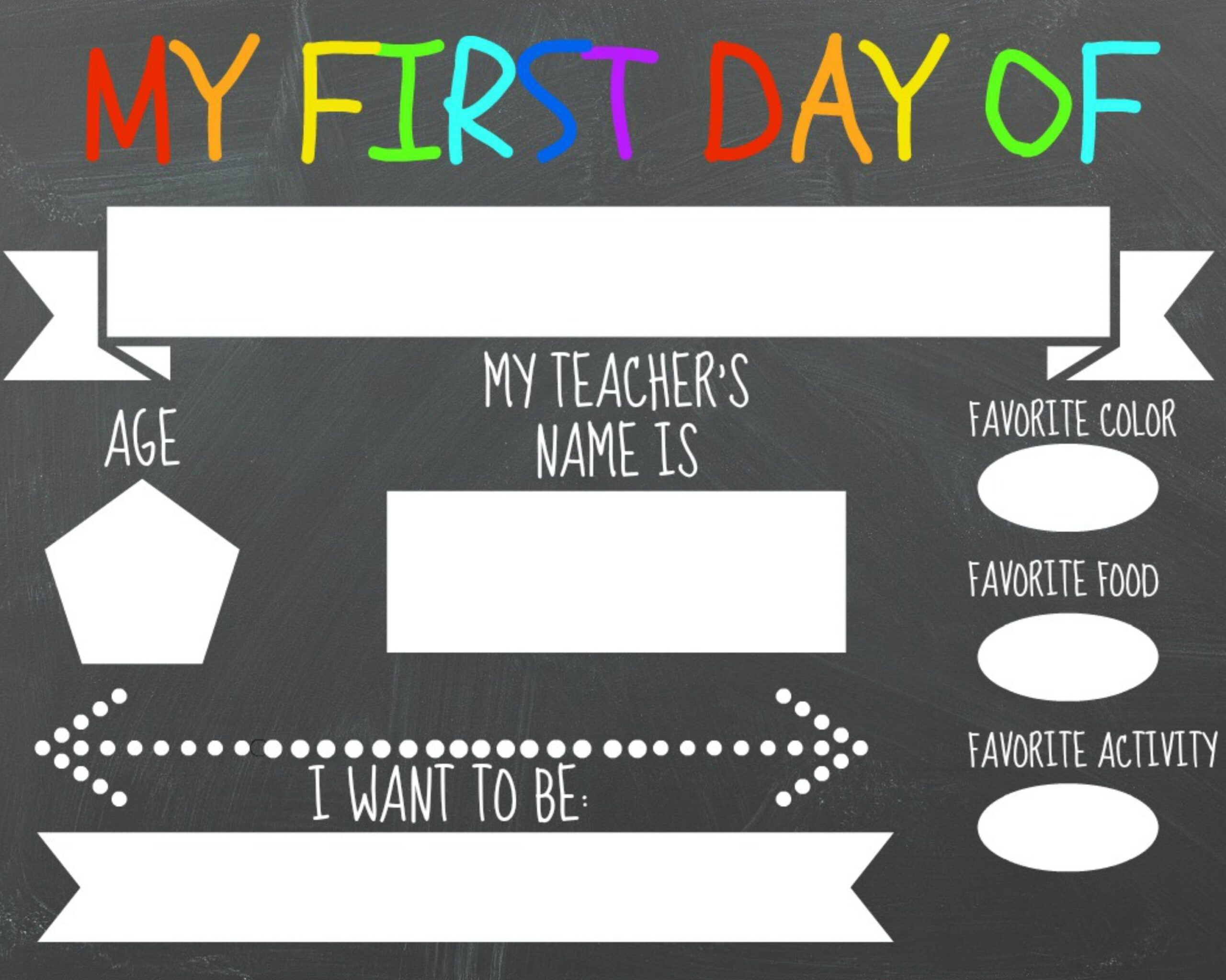 first day of preschool sign printable