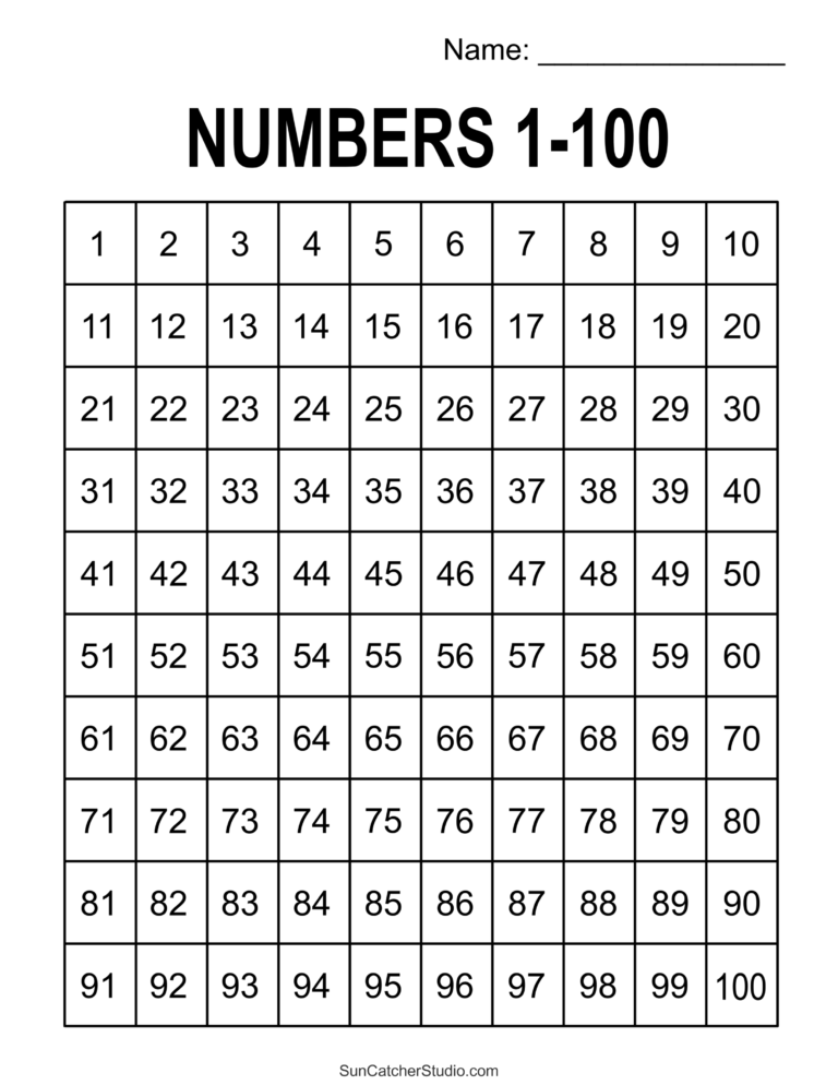 Free Printable Hundreds Charts Numbers 1 To 100 Free Printables Monograms Design Tools Patterns DIY Projects