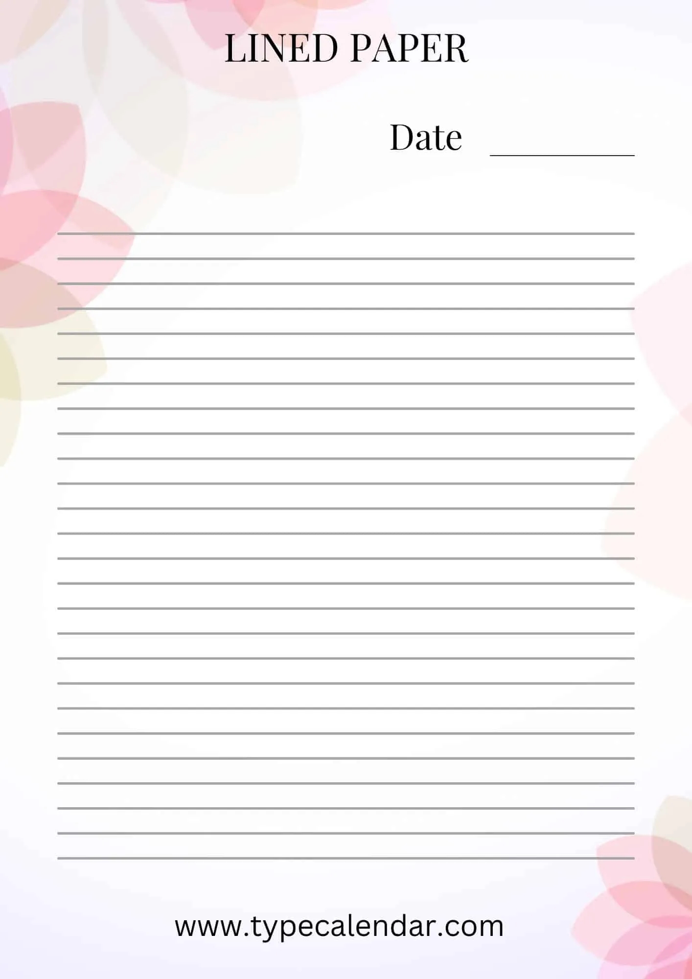 free printable lined paper