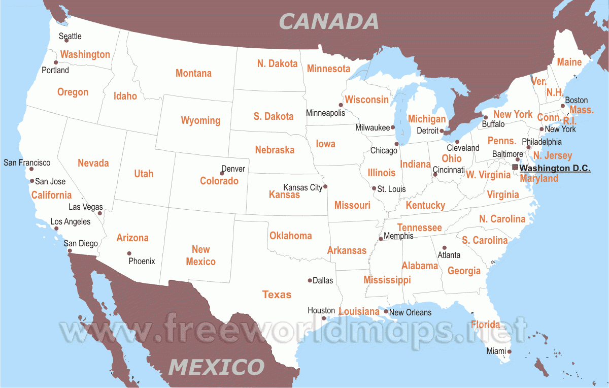 map of us printable free