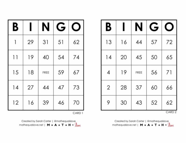 Free Printable PDF Bingo Cards And Call Sheet 1 75 