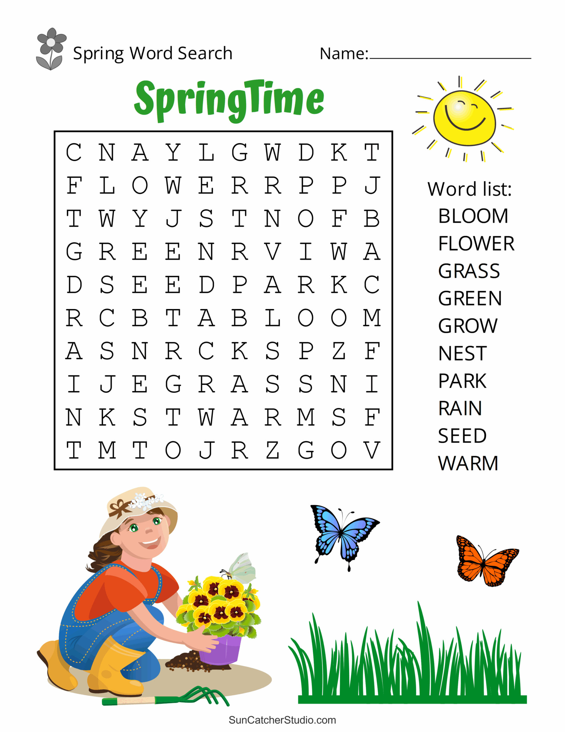 free printable childrens word search