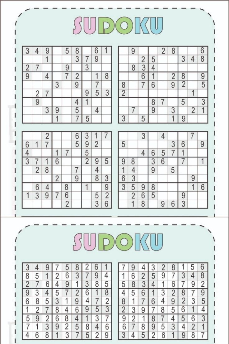 free printable sudoku puzzles