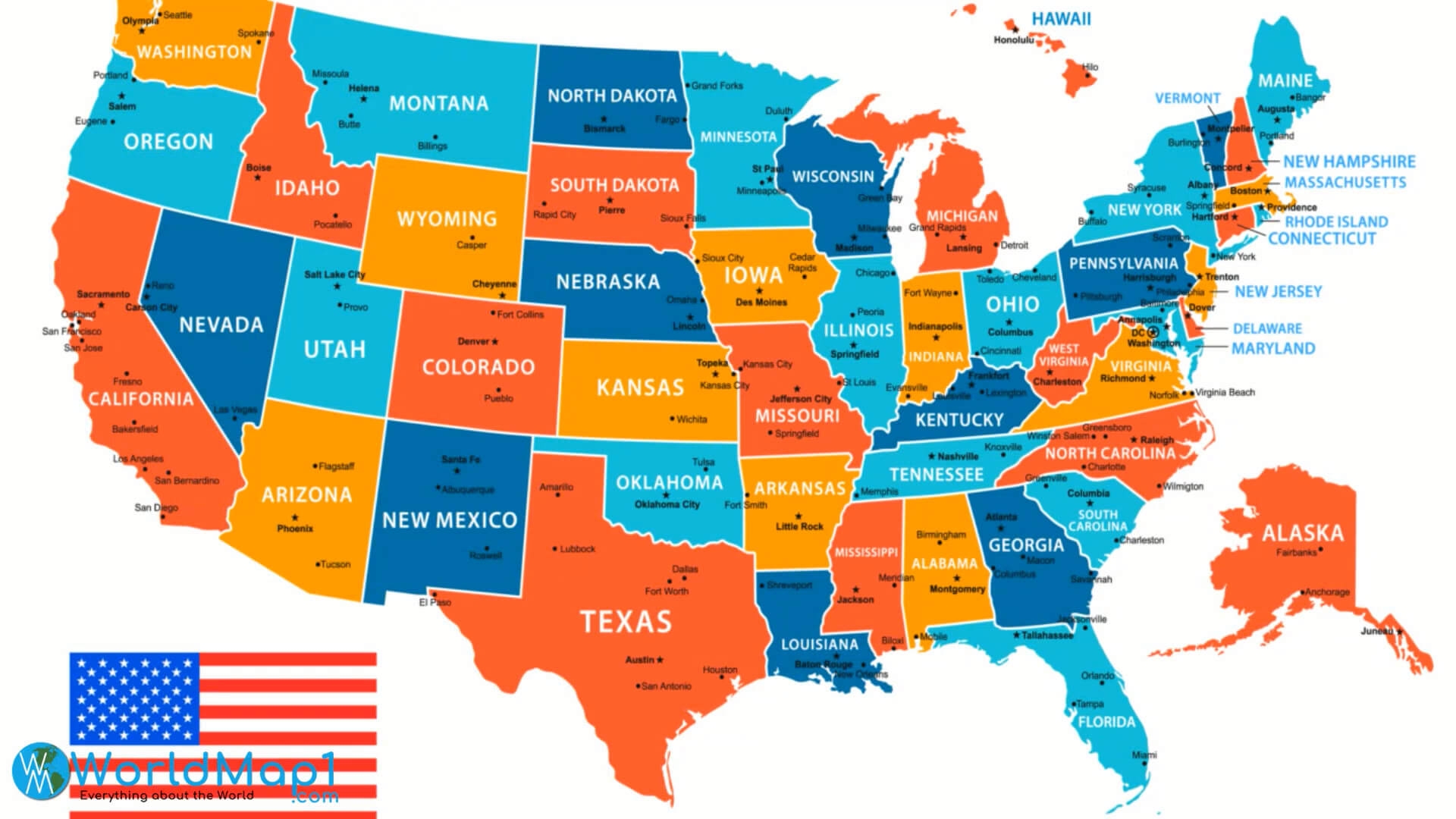 printable map of usa free