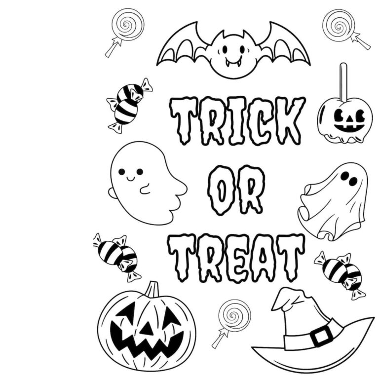 Halloween Coloring Pages 10 Trick Or Treat Coloring Pages Kids Activity Classroom Halloween Activity Printable Instant Download Etsy