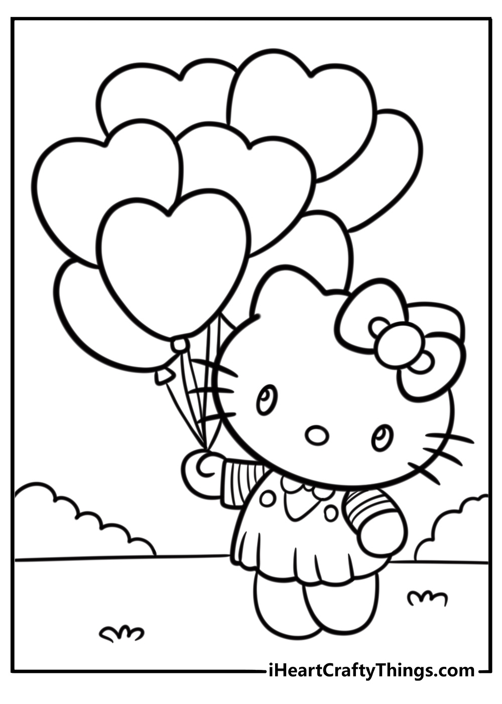 hello kitty spring coloring pages free printable