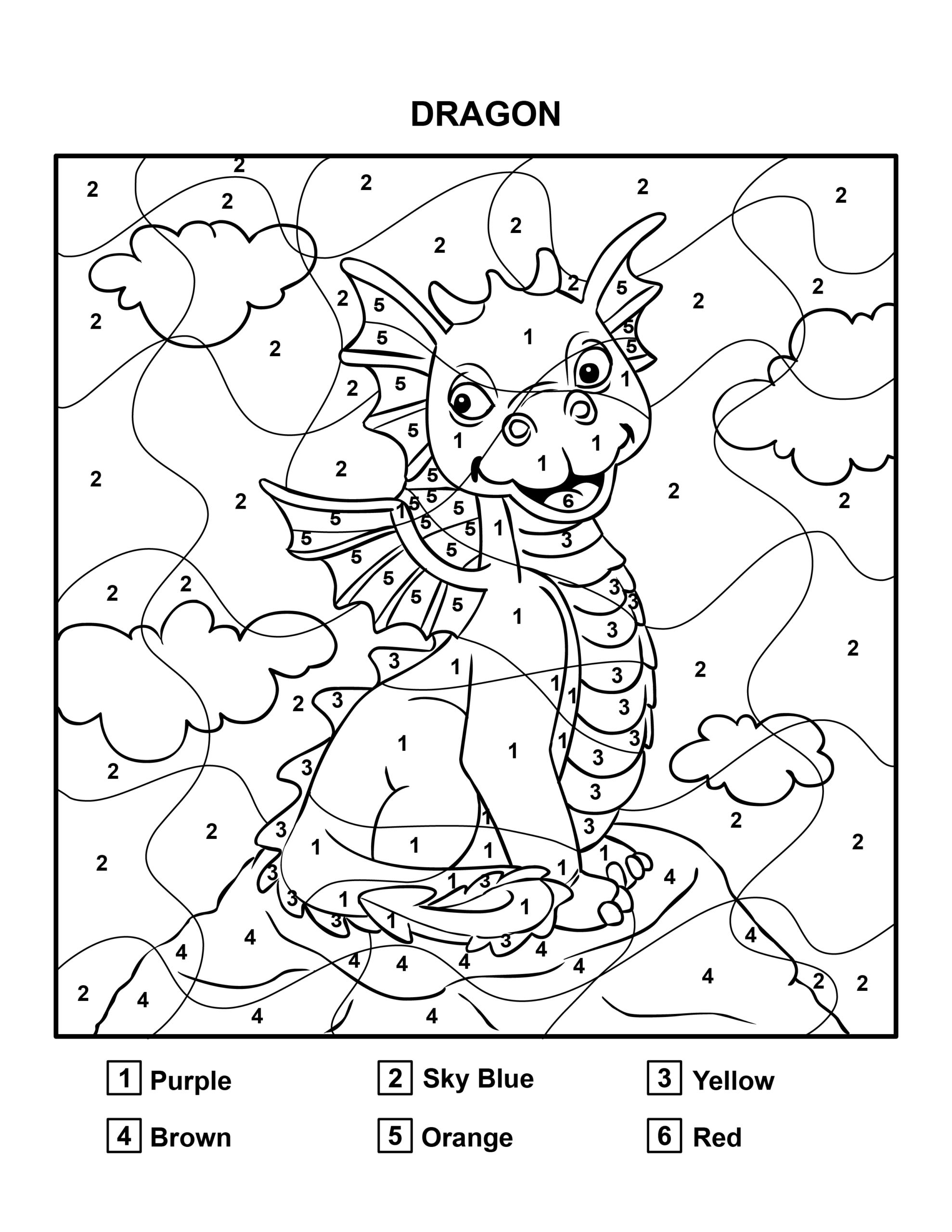 color by number printables free