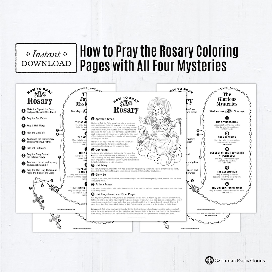 como rezar el rosario printable free