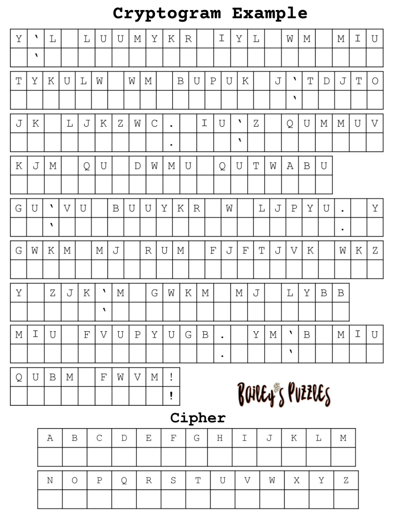 How To Solve Cryptograms Bailey s Puzzles