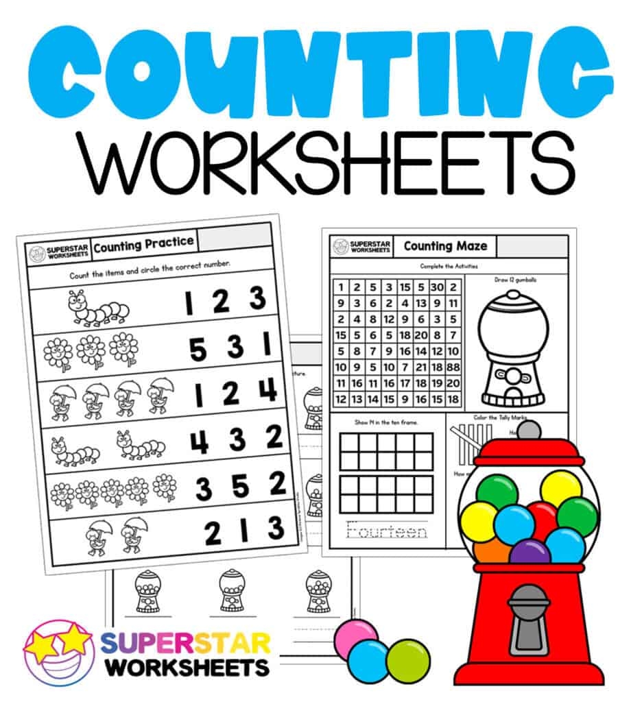 free math printables for kindergarten