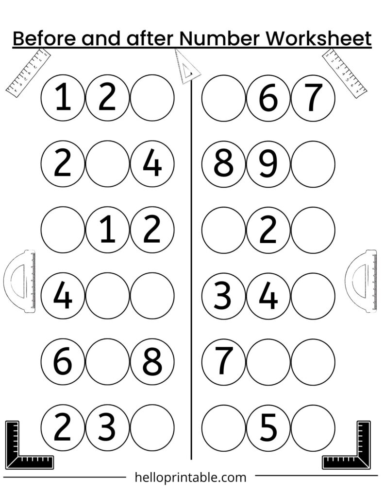 free preschool math printables