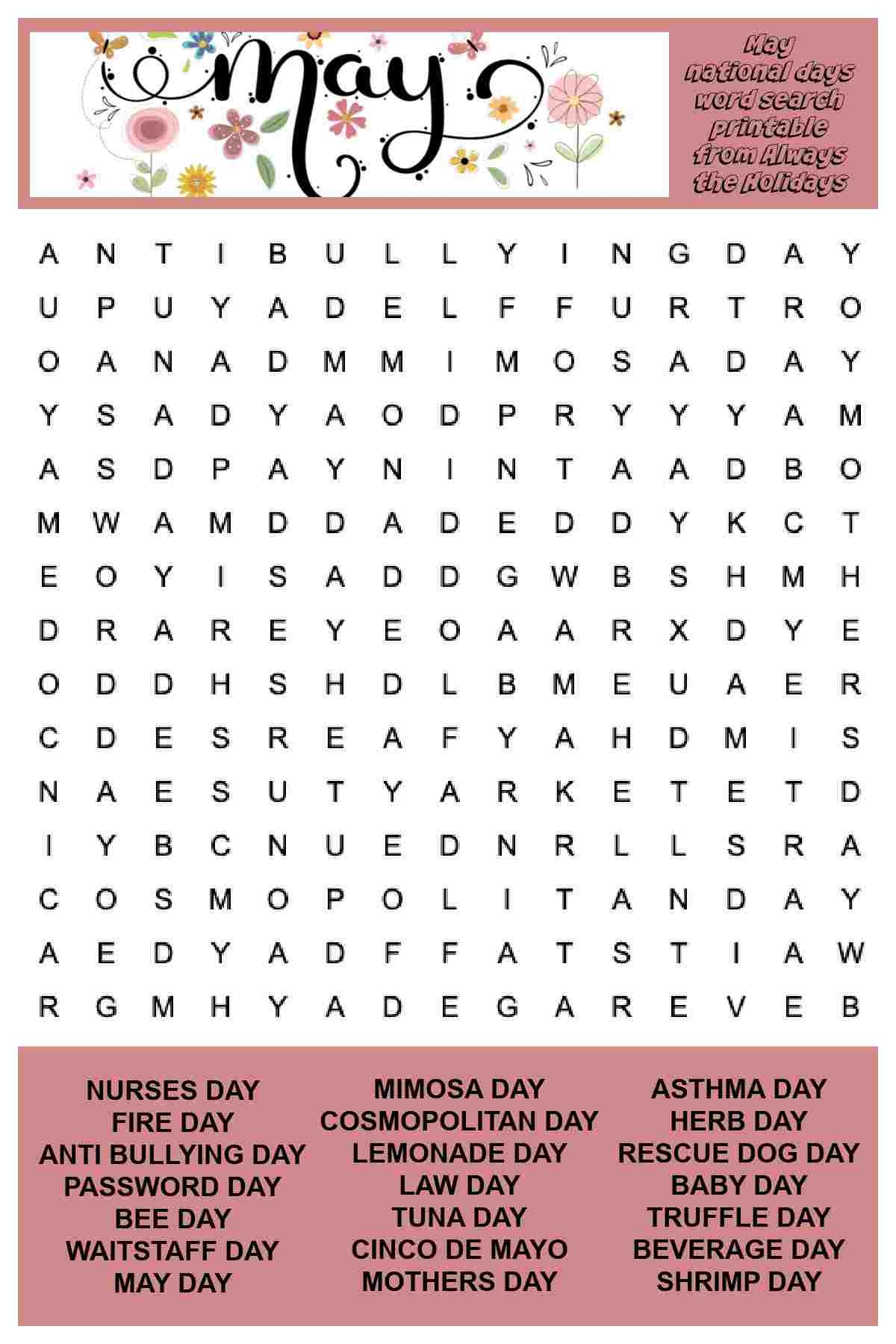 free word searches printable