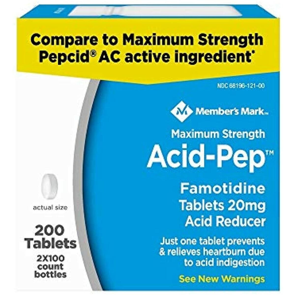 Members Mark Acid Pep Famotidine Tablets 20 Mg 100 Ct 2pk EBay