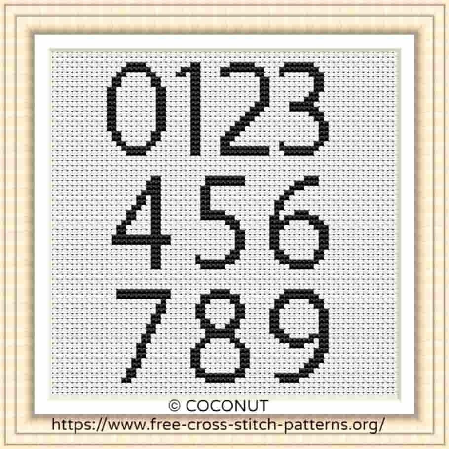 NUMBERS 1 FREE AND EASY PRINTABLE CROSS STITCH PATTERN