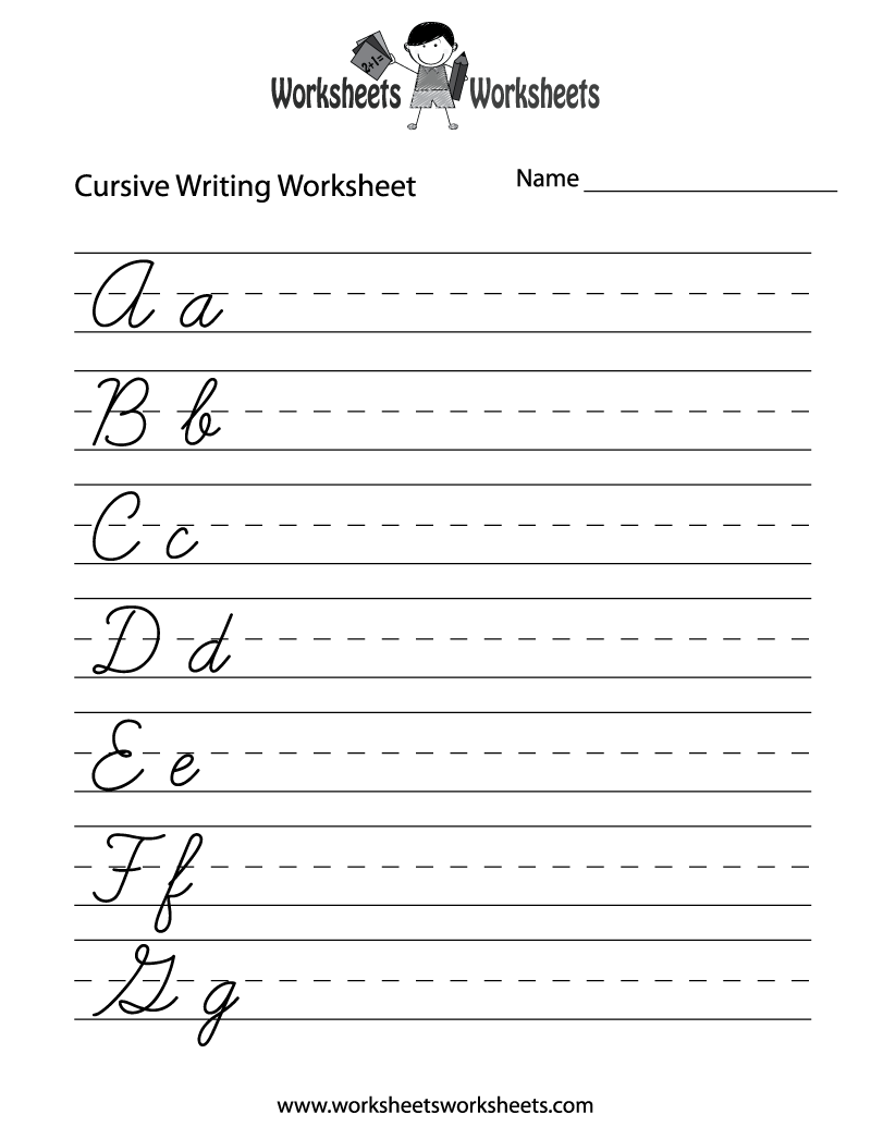 printable free cursive writing worksheets