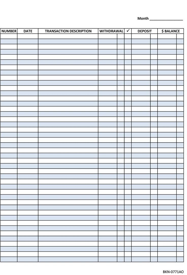 printable check register free