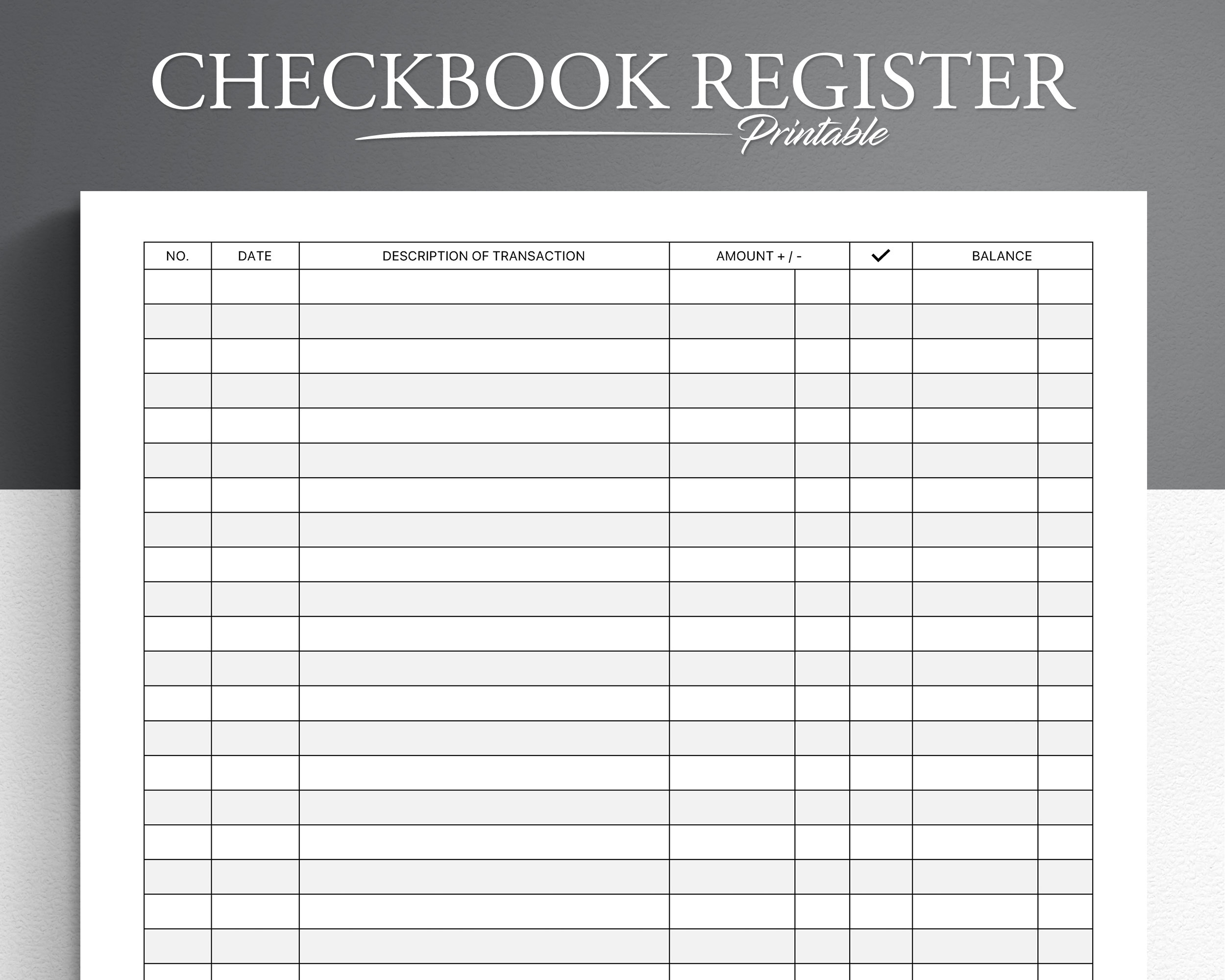 free printable check registers